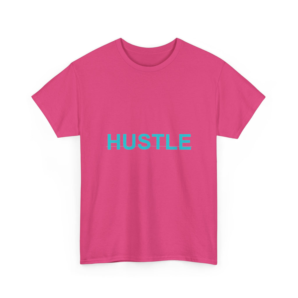 HUSTLE Bold Cyan Wordmark Minimal Graphic Tee
