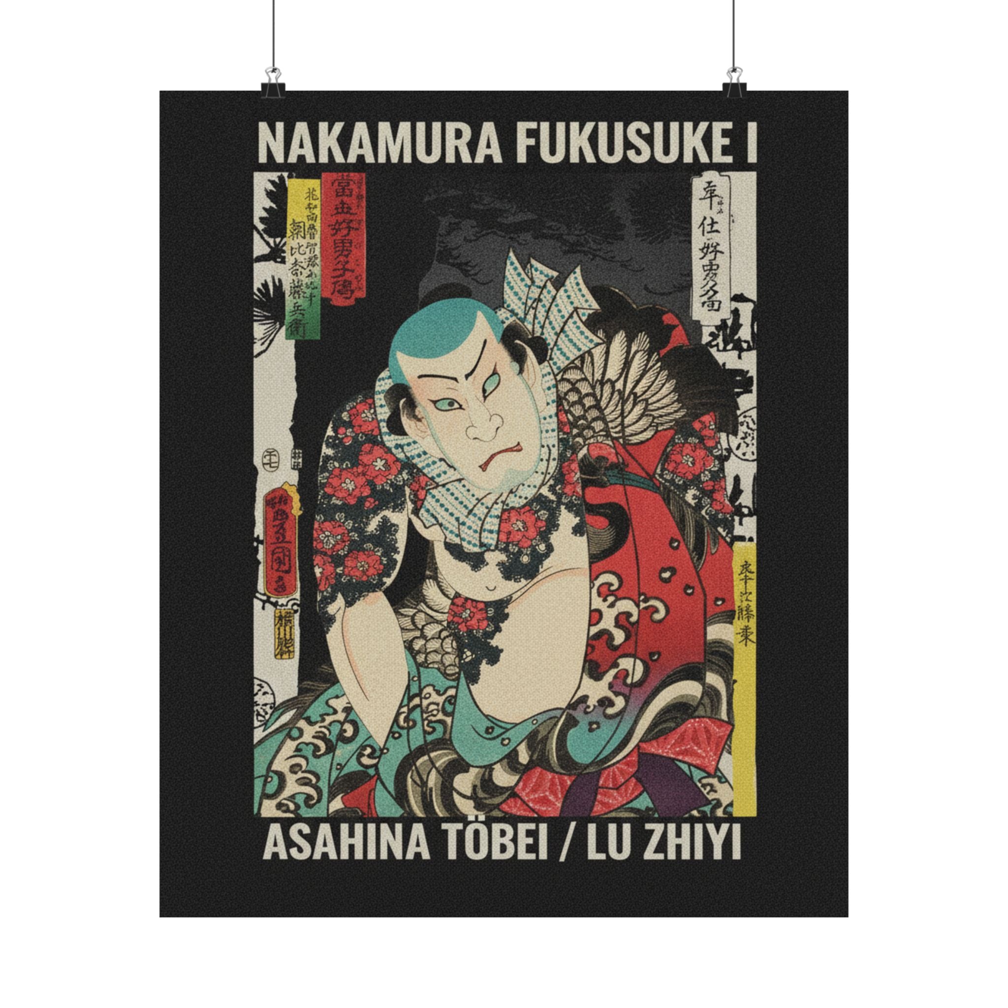 Streetwear Collage — The Actor Nakamura Fukusuke I As Asahina Tōbei, Likened To Lu Zhishen The Tattoo — Matte Poster