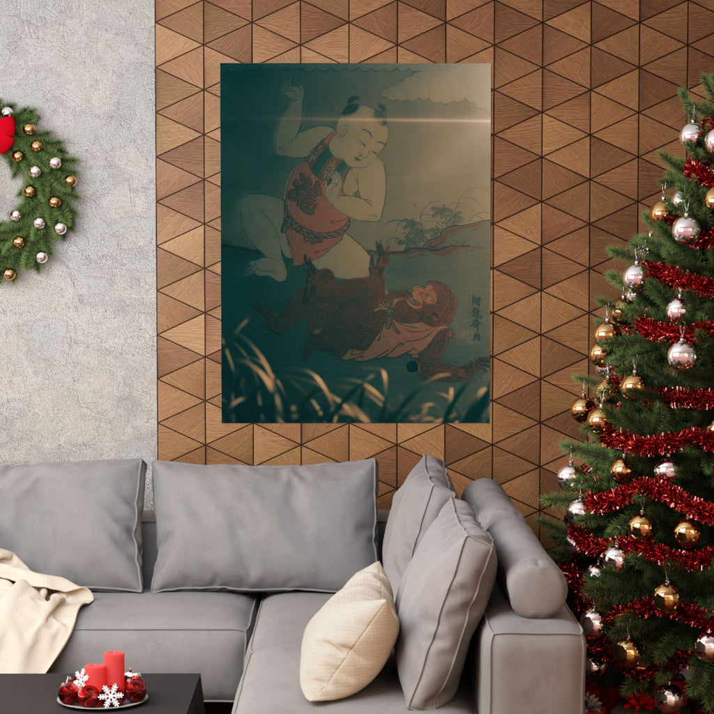 Cinematic — Boy And Monkey Playing — Matte Poster