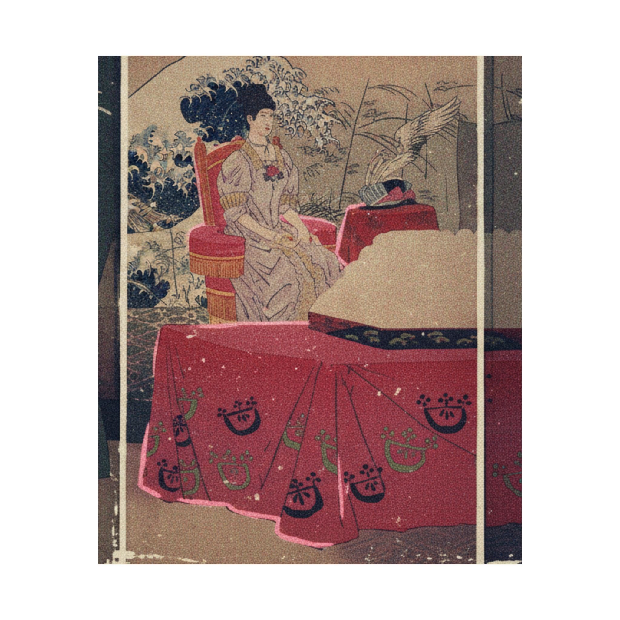 Japanese Street — Illustration Of The  Empress Visiting The General Staff Headquarters [To Present — Matte Poster