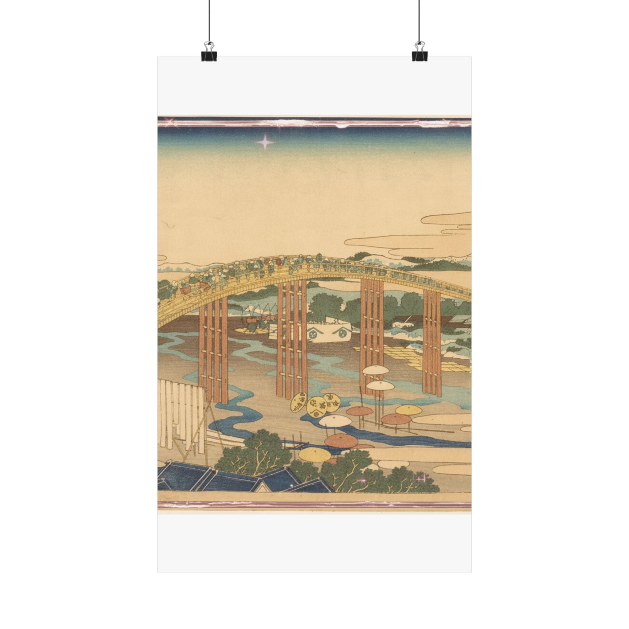 Scenic Nature — Yahagi Bridge At Okazaki On The Tōkaidō (Tōkaidō Okazaki Yahagi No Hashi), From  — Matte Poster