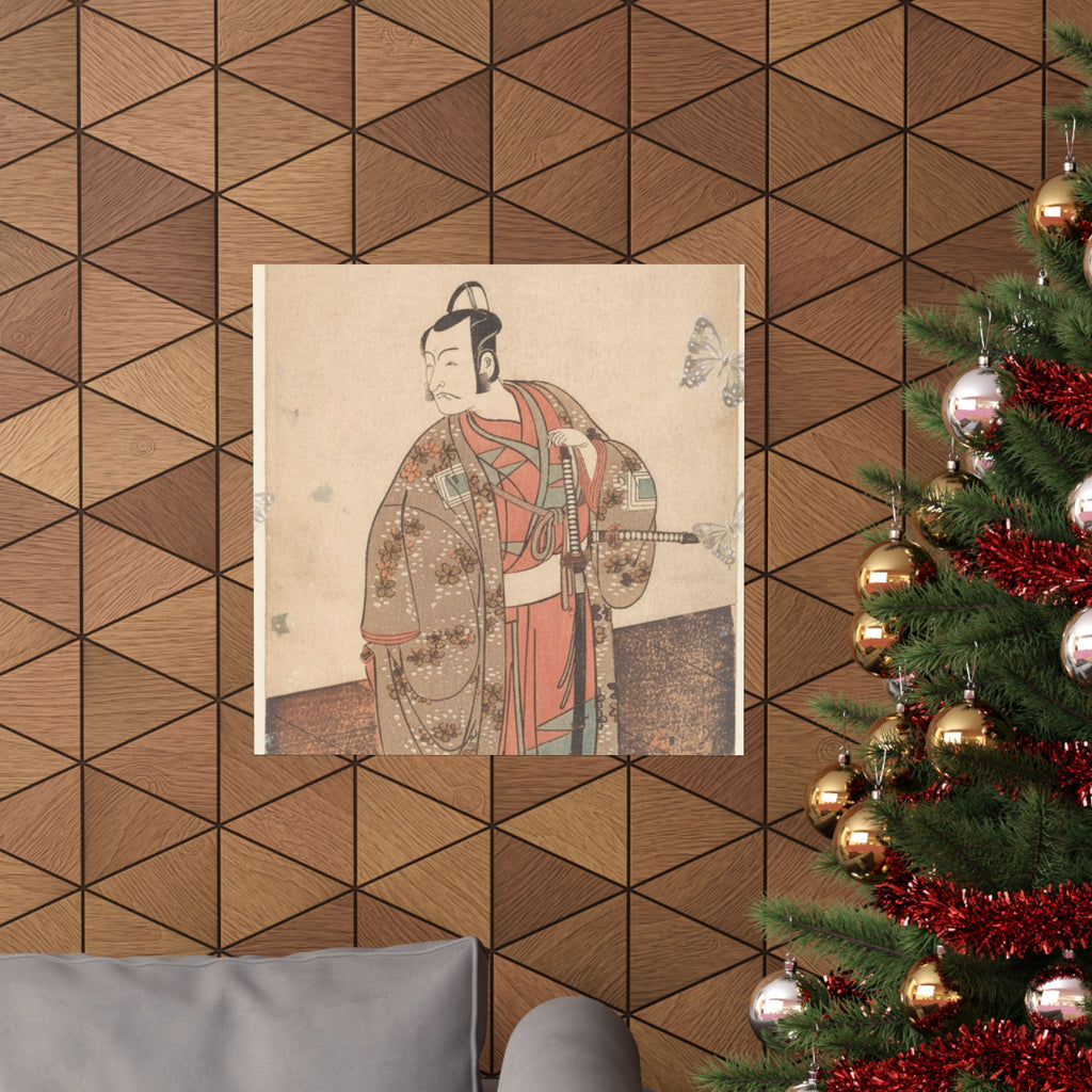 Ecommerce Main — The Actor Ichikawa Danjuro V Standing Inside Of A House And In Front Of An Engaw — Matte Poster