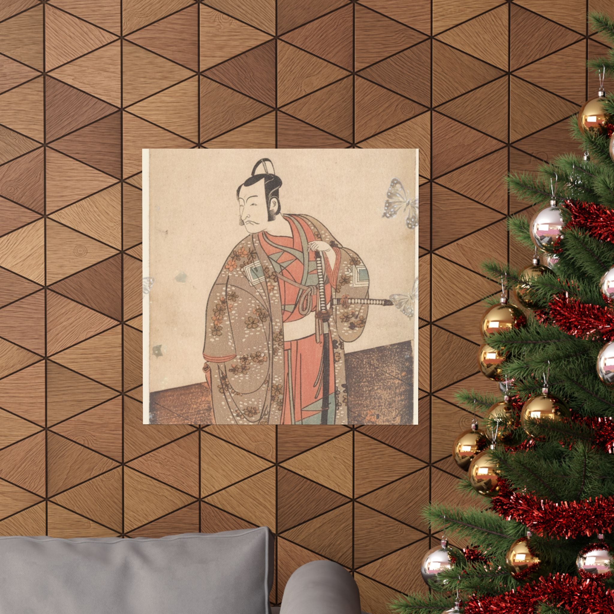 Ecommerce Main — The Actor Ichikawa Danjuro V Standing Inside Of A House And In Front Of An Engaw — Matte Poster