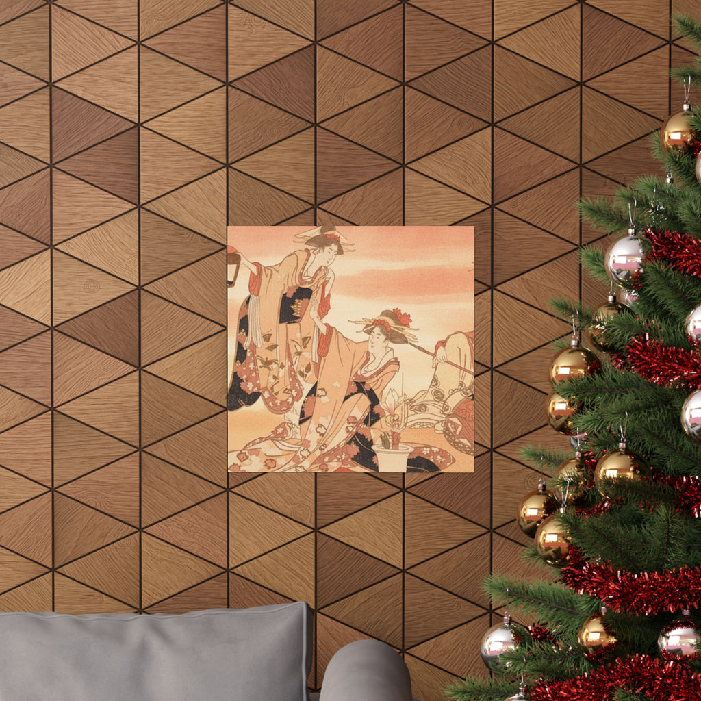 Southern Sunset — Three Young Ladies Visiting Together — Matte Poster