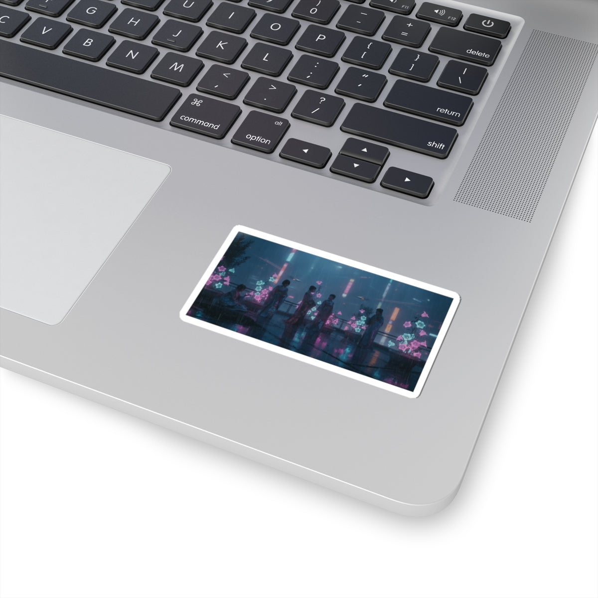 Neon Noir — Bellflowers (Asagao), From The Series Genji In Fashionable Modern Guise (Fūryū Y — Kiss-Cut Sticker
