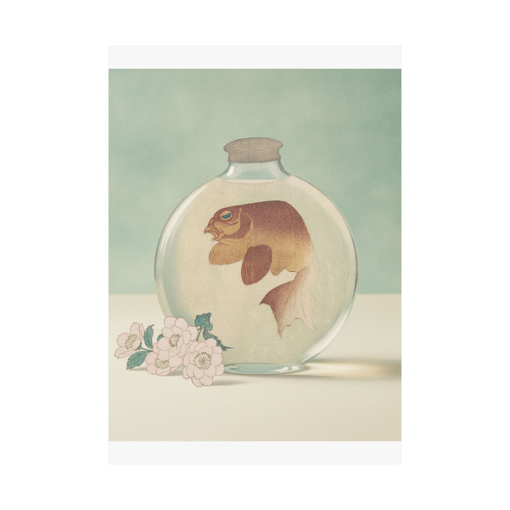 Product Marketing — Gold-Fish In A Glass Bottle — Matte Poster