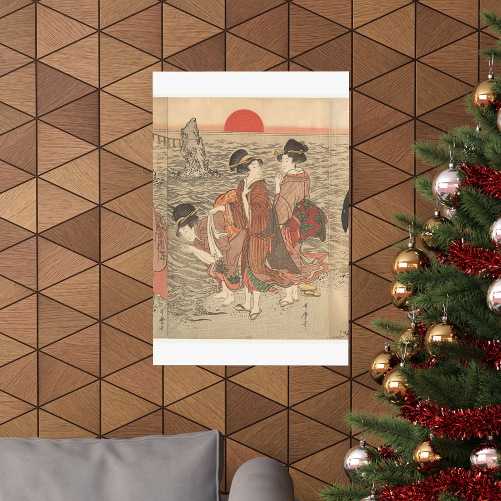 Ecommerce Main — Women Worshipping The Rising Sun Between The Twin Rocks At Ise — Matte Poster