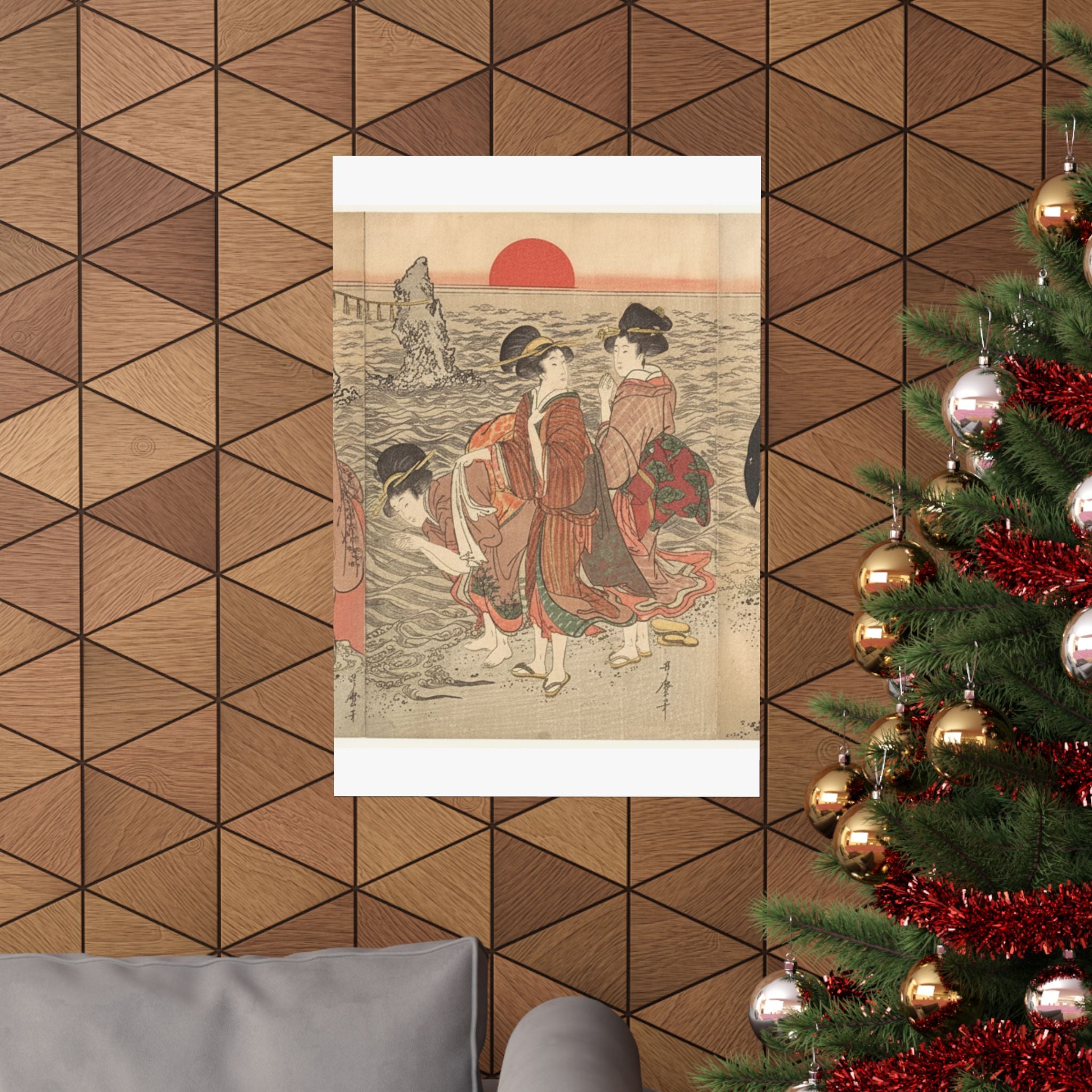 Ecommerce Main — Women Worshipping The Rising Sun Between The Twin Rocks At Ise — Matte Poster