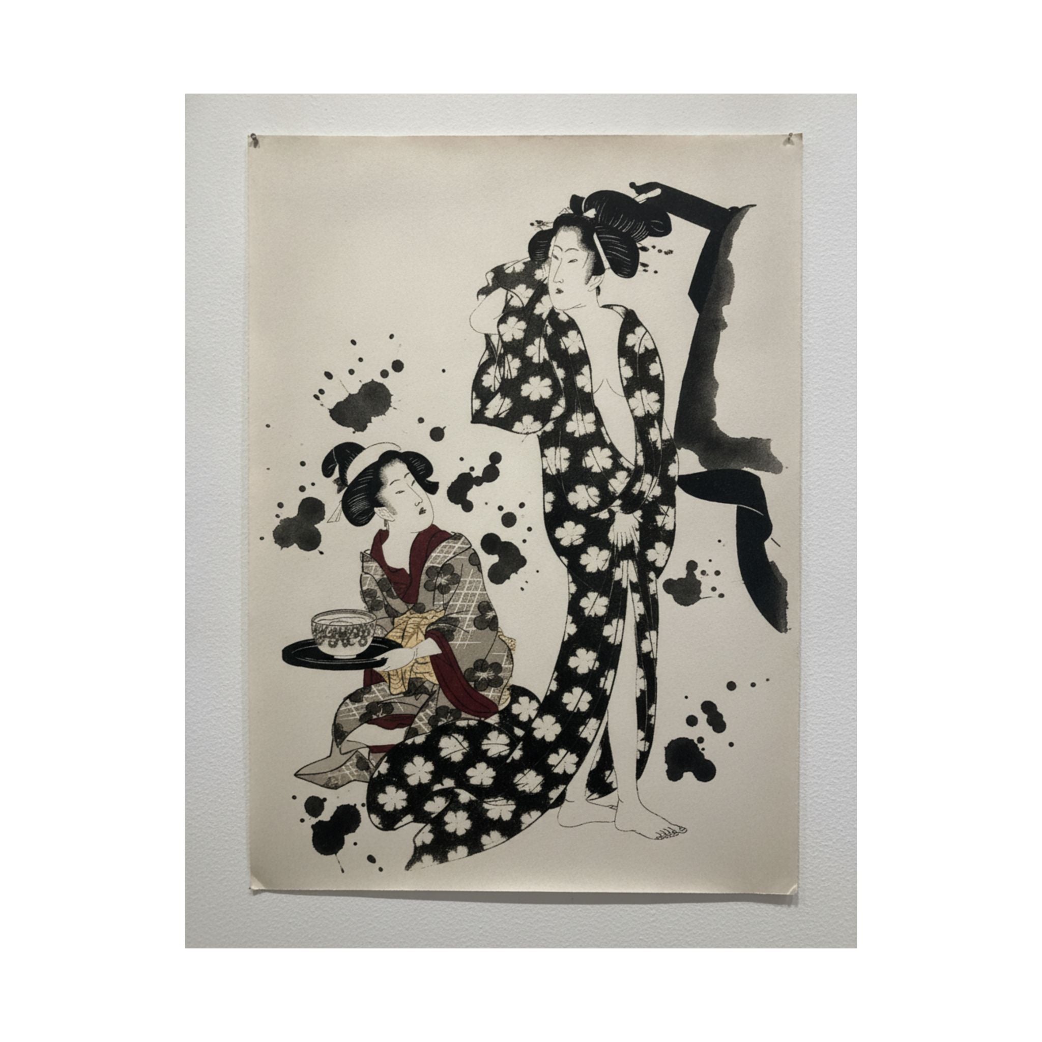 Watercolor — Young Woman Making Her Toilet — Matte Poster