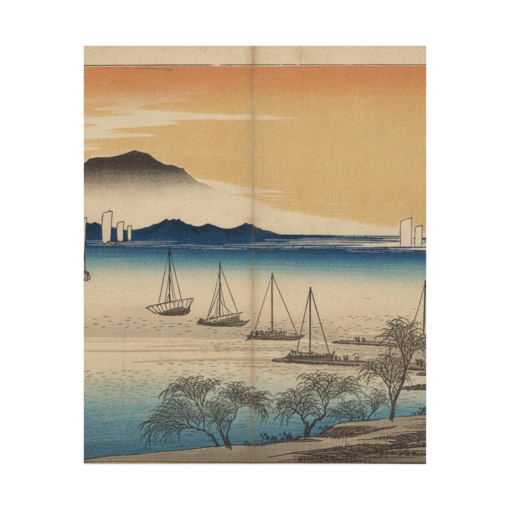 Affirmation — Sailing Boats Returning To Yabase, Lake Biwa — Matte Poster