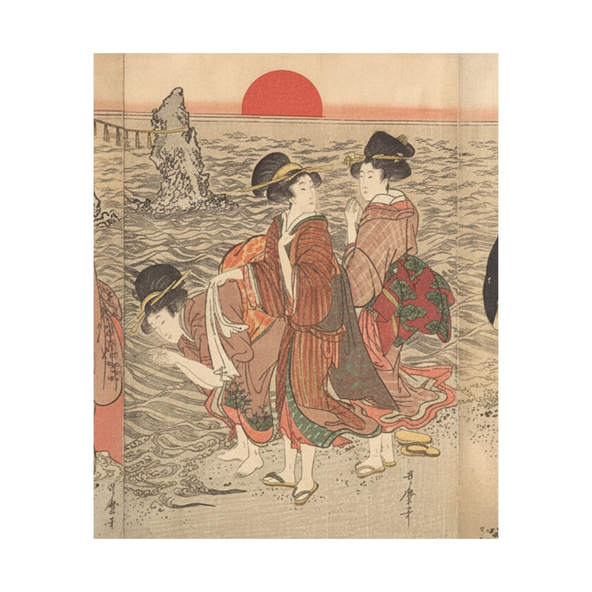 Ecommerce Main — Women Worshipping The Rising Sun Between The Twin Rocks At Ise — Matte Poster