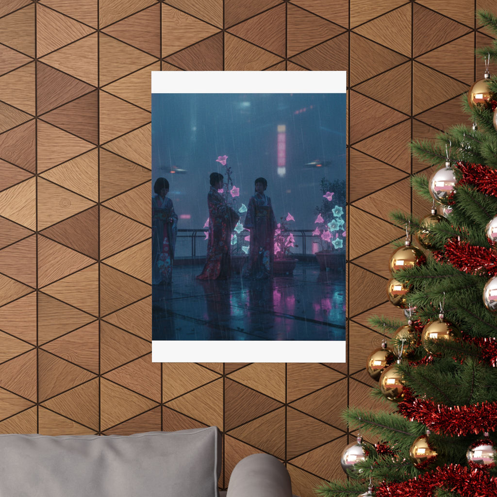 Neon Noir — Bellflowers (Asagao), From The Series Genji In Fashionable Modern Guise (Fūryū Y — Matte Poster