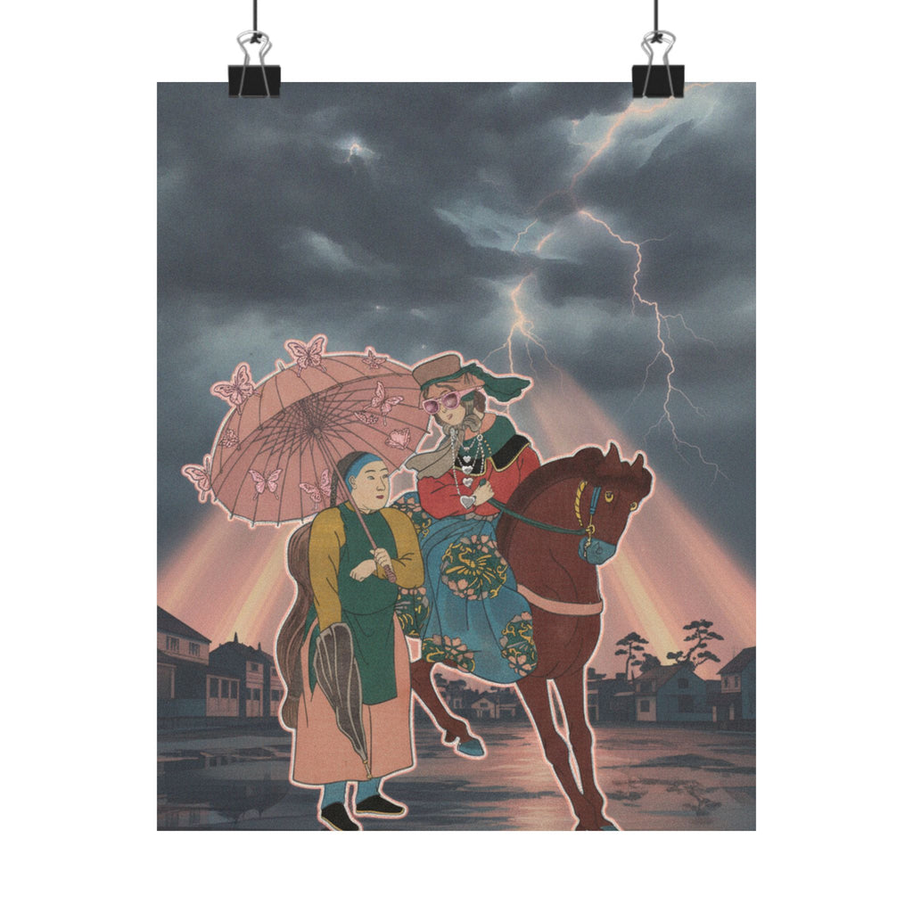 Dramatic Storm — An English Woman With A Chinese Servant In The Foreign District, From The Series — Matte Poster
