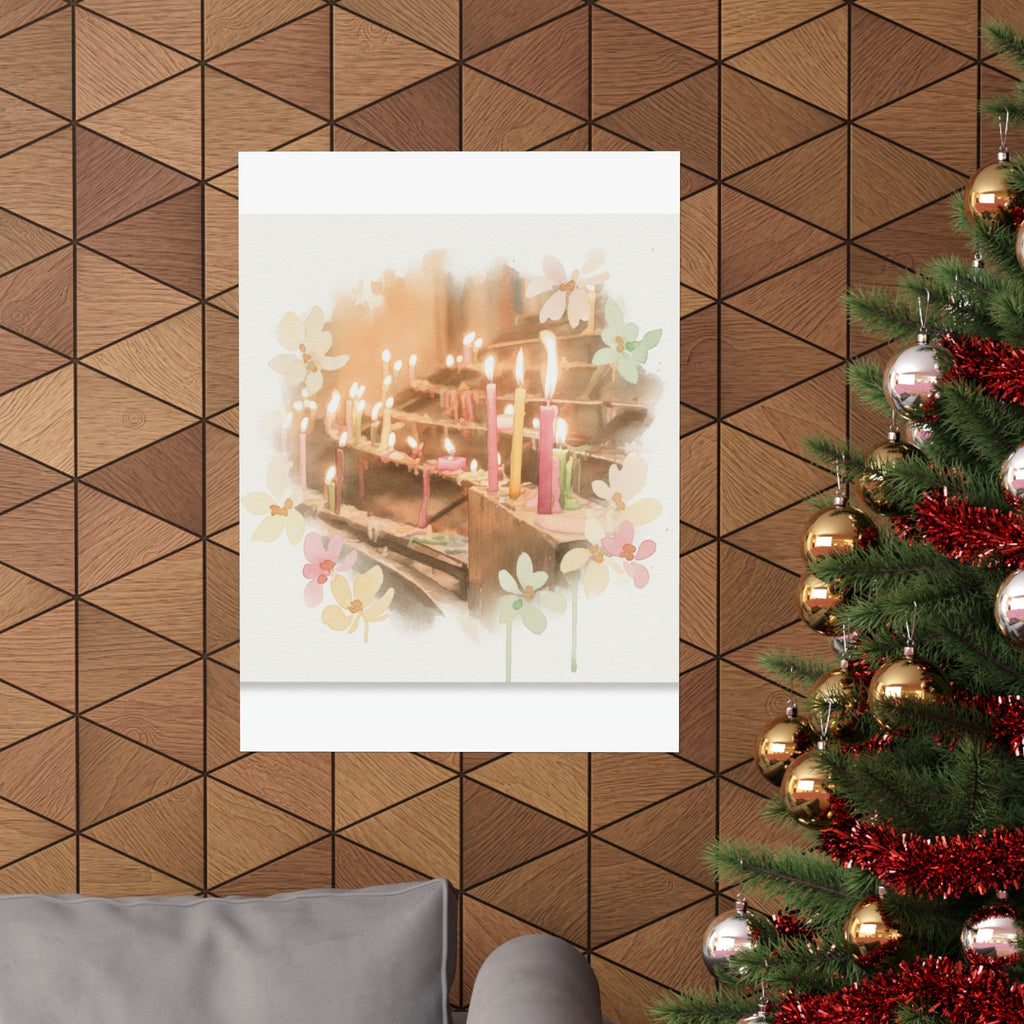 Watercolor — Candle — Matte Poster
