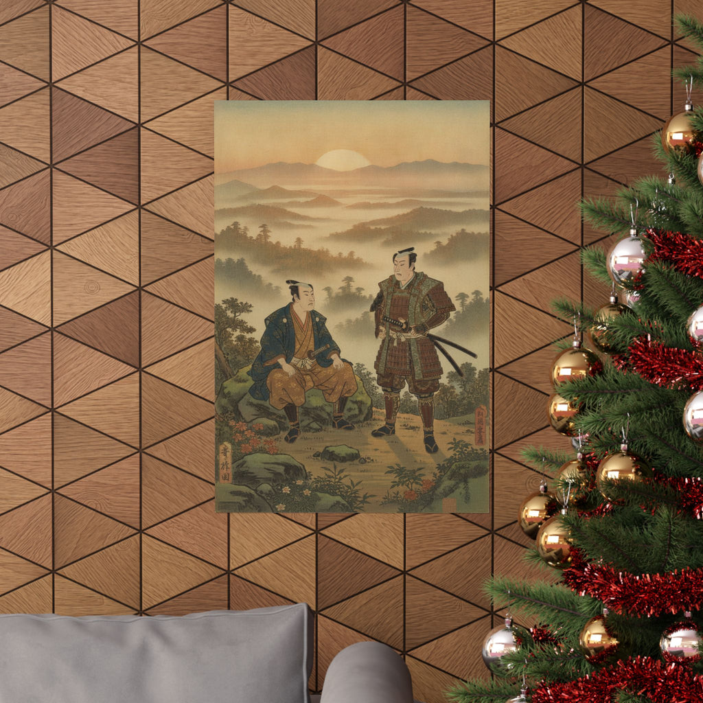 Scenic Nature — A Daimyo Talking To One Of His Retainers — Matte Poster