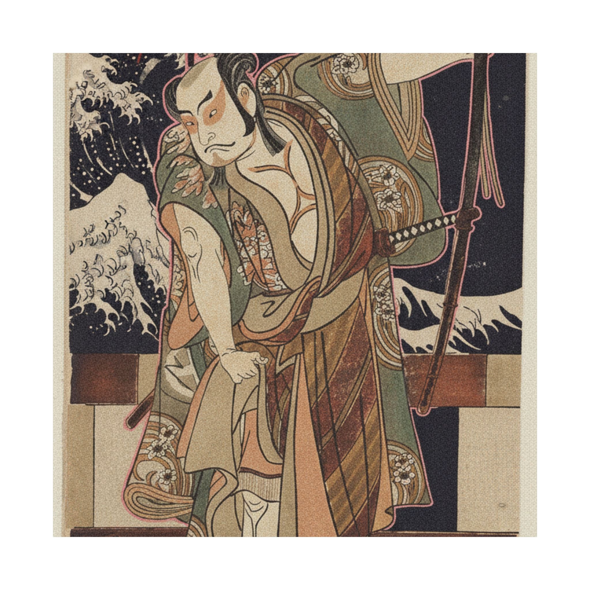 Japanese Street — The Third Otani Hiroji As A Samurai Of High Rank Standing In A Room — Matte Poster