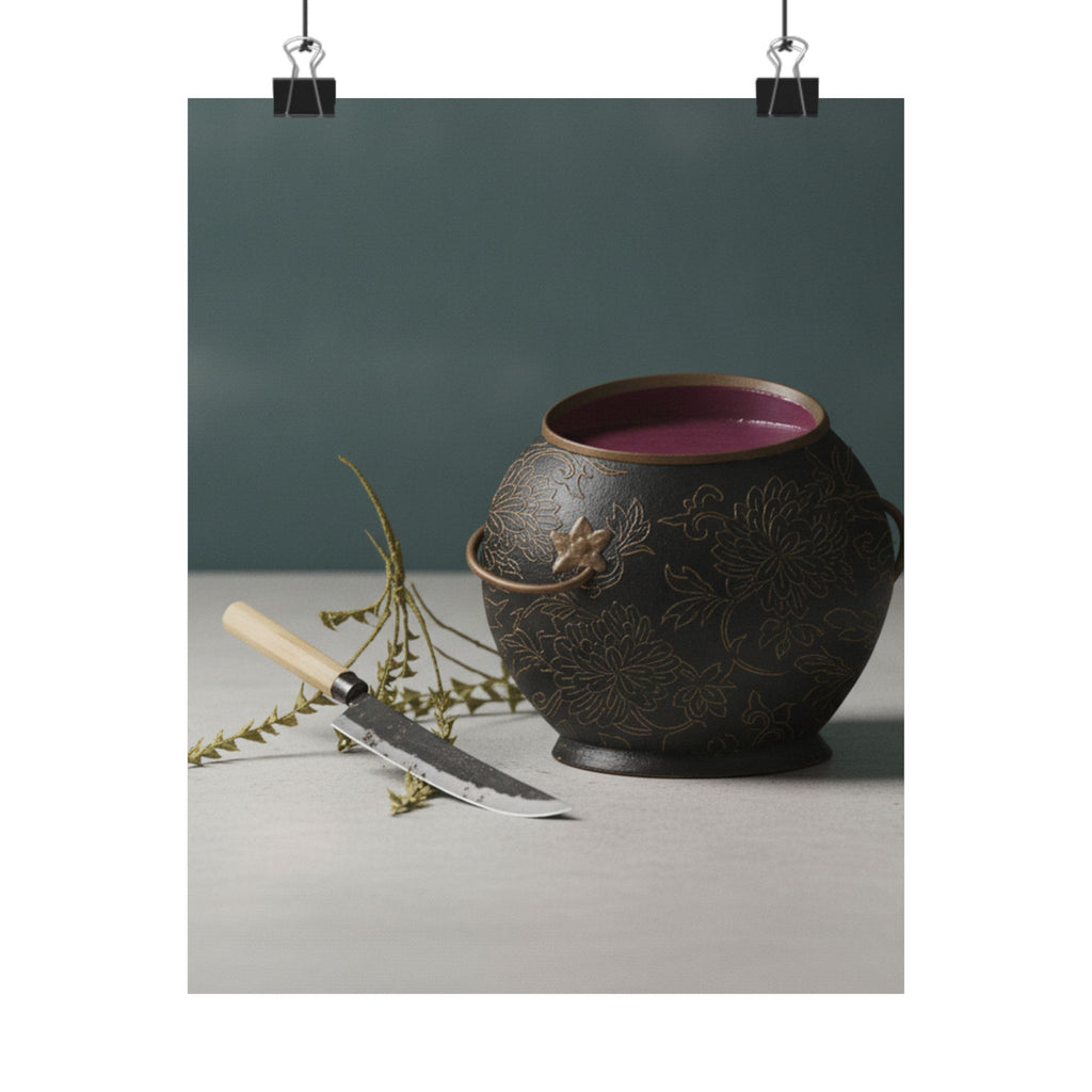 Product Marketing — Vase And Kitchen Knife — Matte Poster