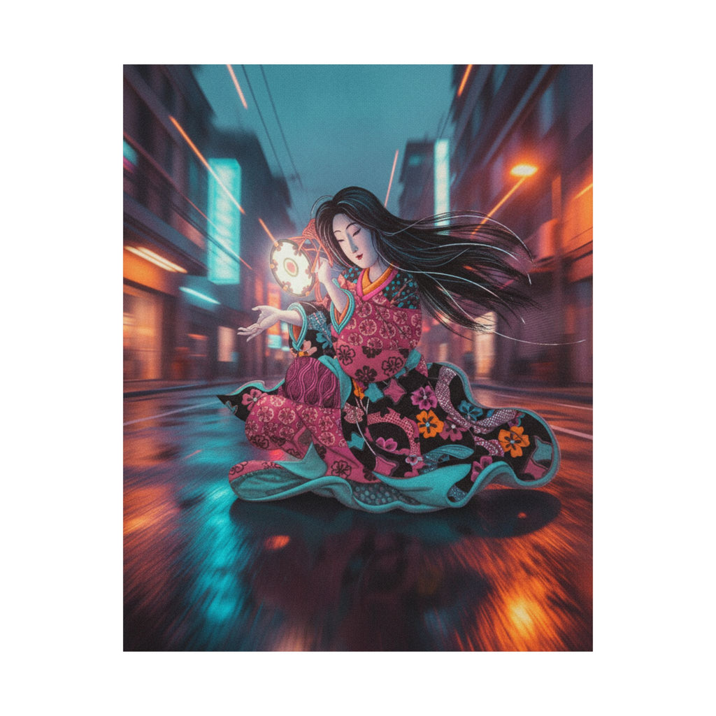 Fast Furious — Woman Playing The Tsuzumi — Matte Poster