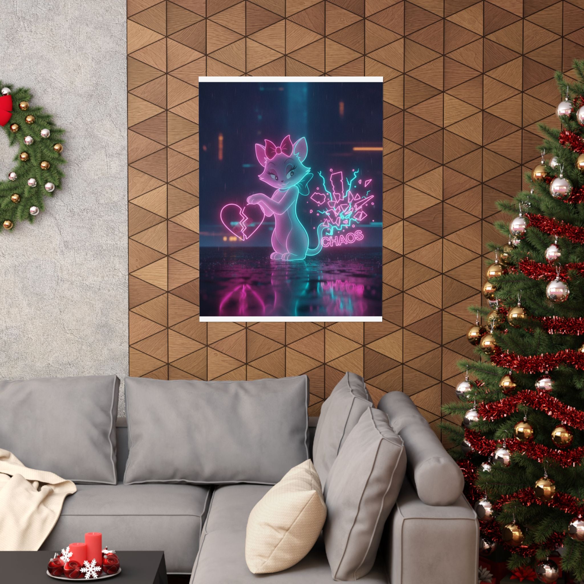 Neon Noir — Cat — Matte Poster