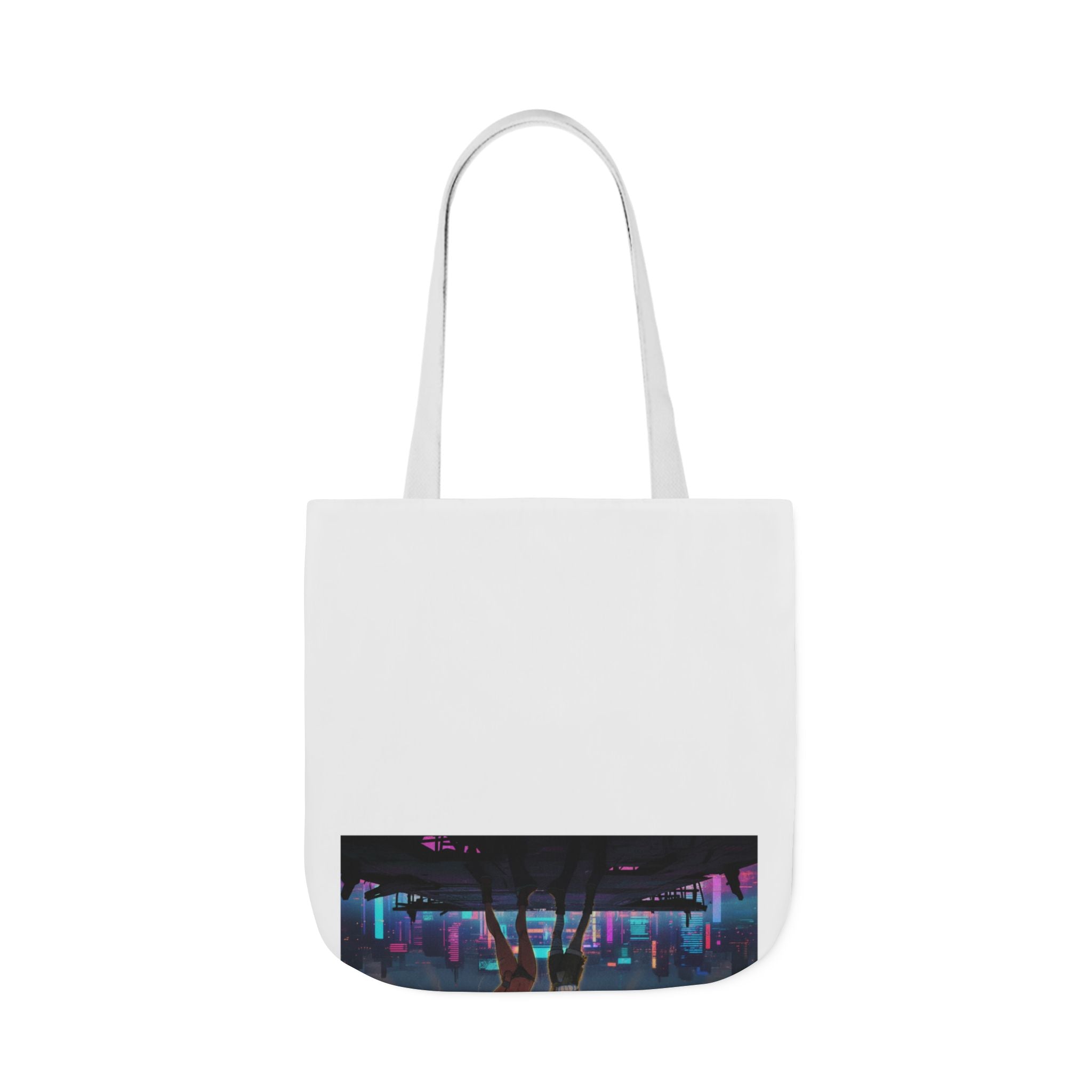 Anime Girls Under Lightning Storm Canvas Tote Bag