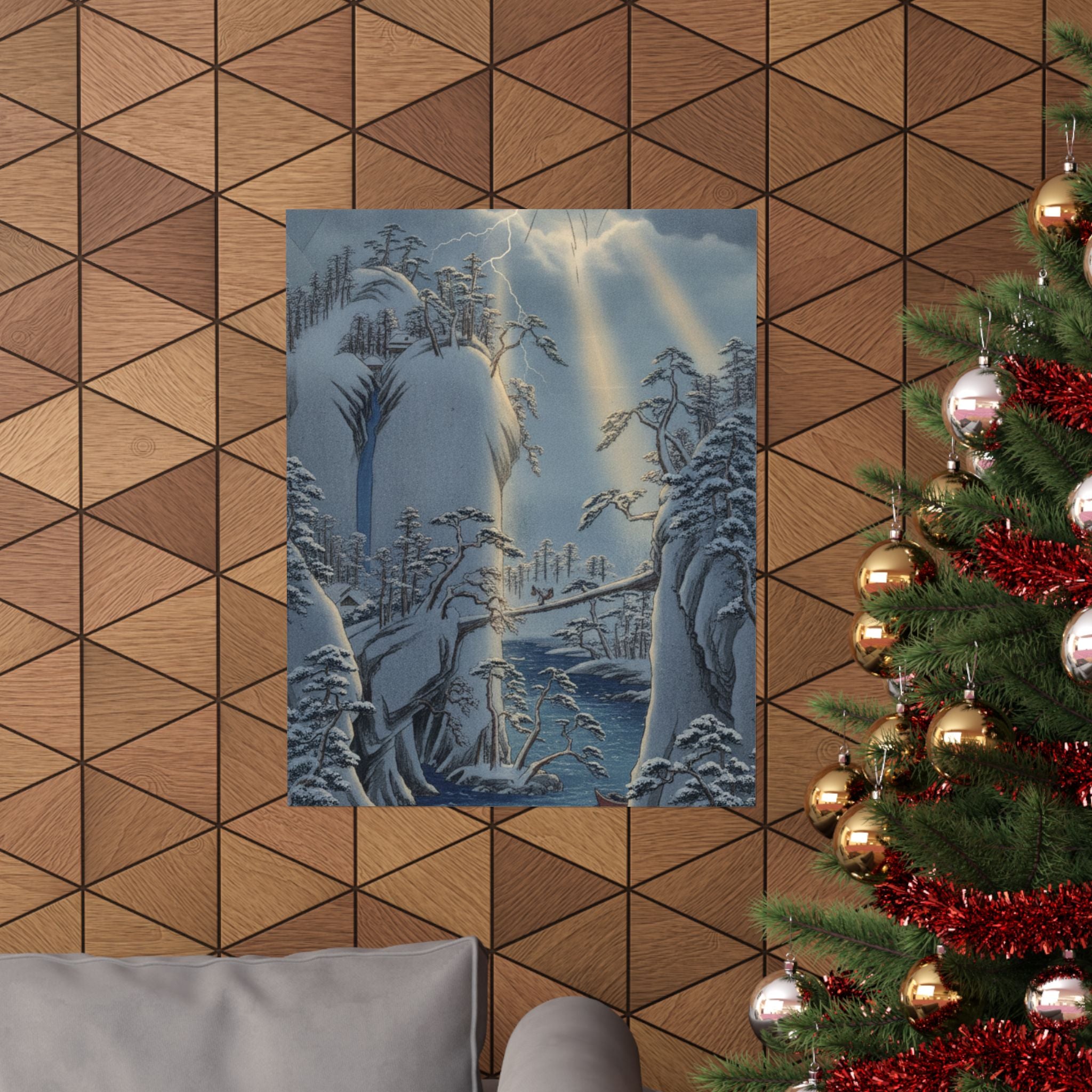 Dramatic Storm — River Gorge In Snow — Matte Poster