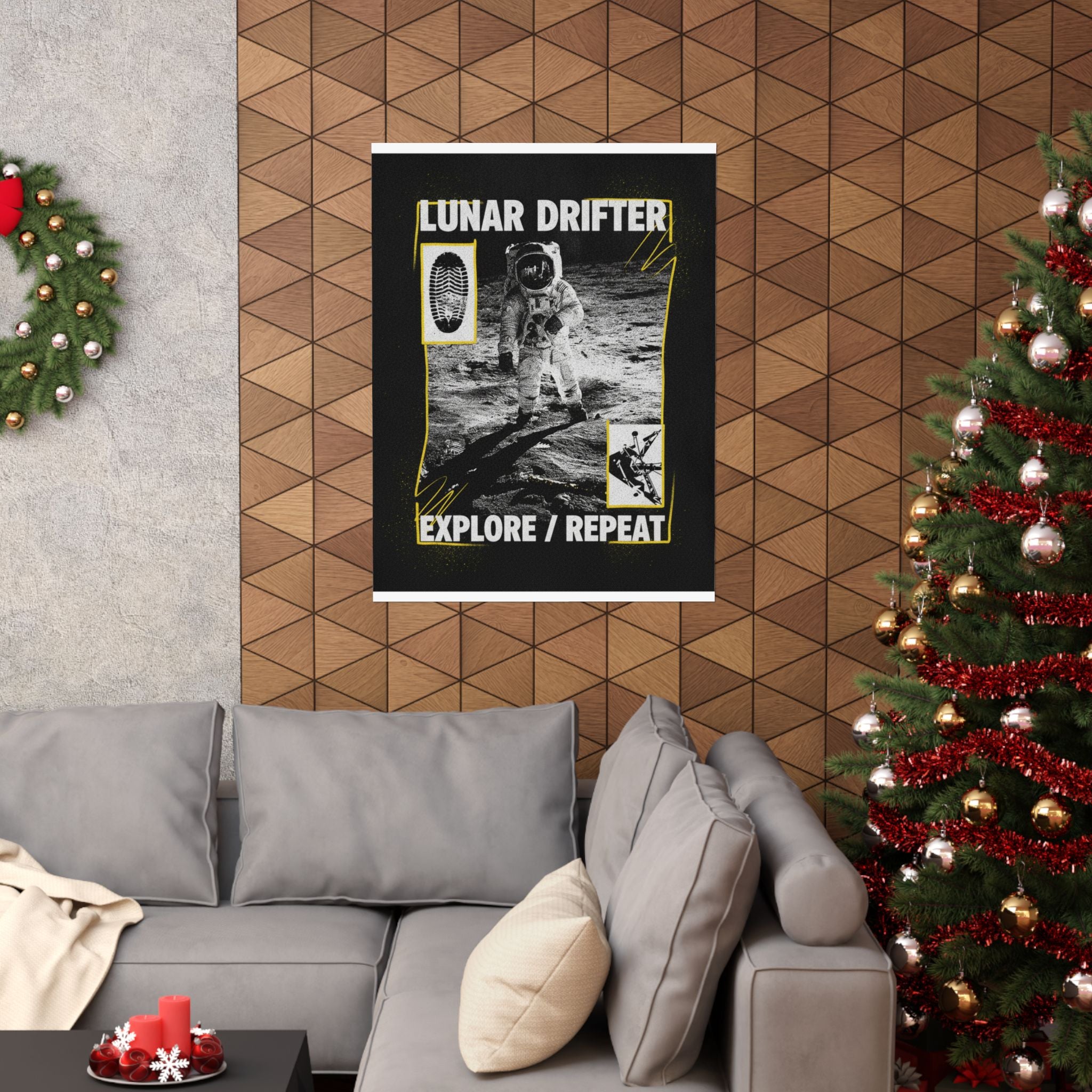 Lunar Drifter Explore / Repeat Astronaut Streetwear Poster