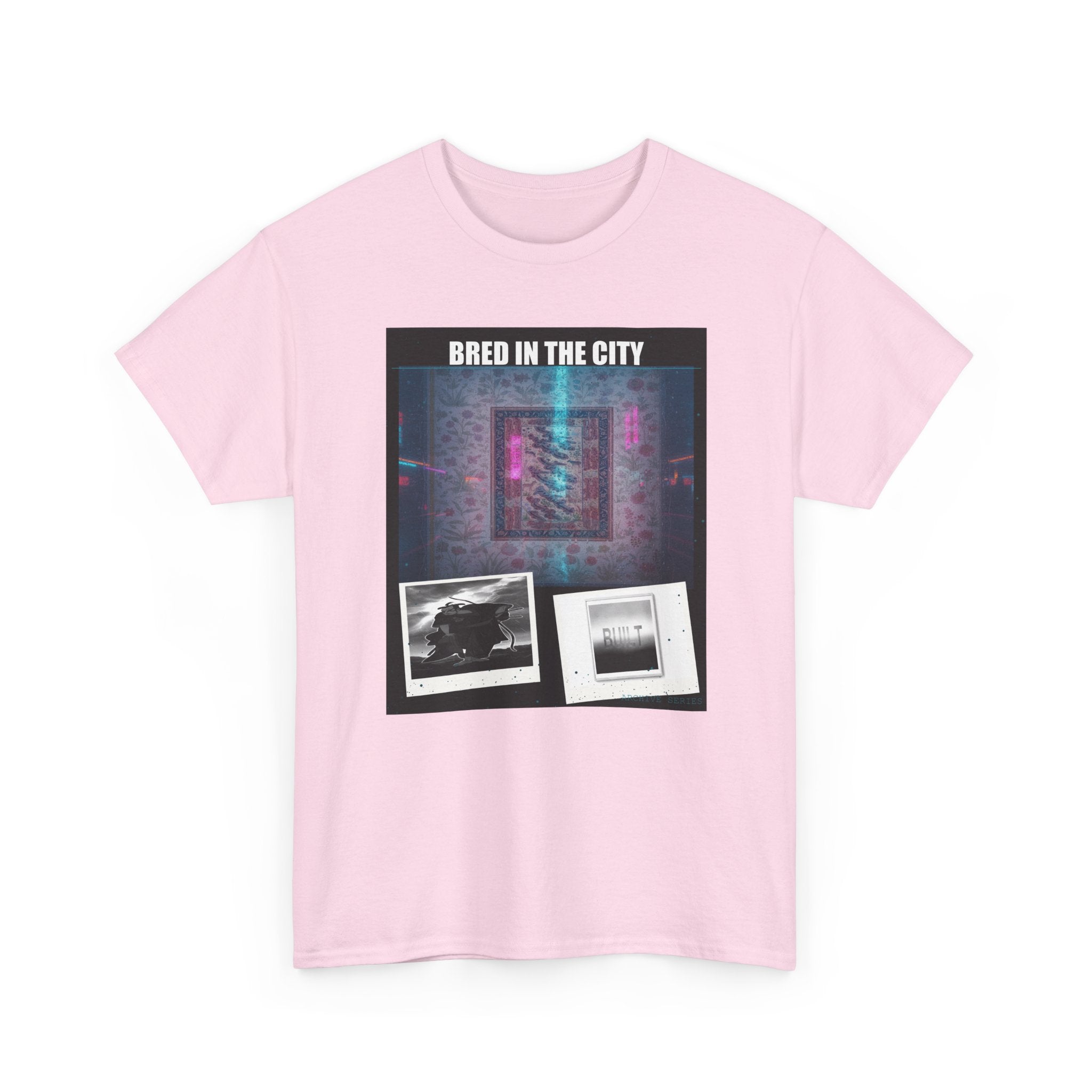 BRED IN THE CITY Neon Glitch Collage Graphic Tee