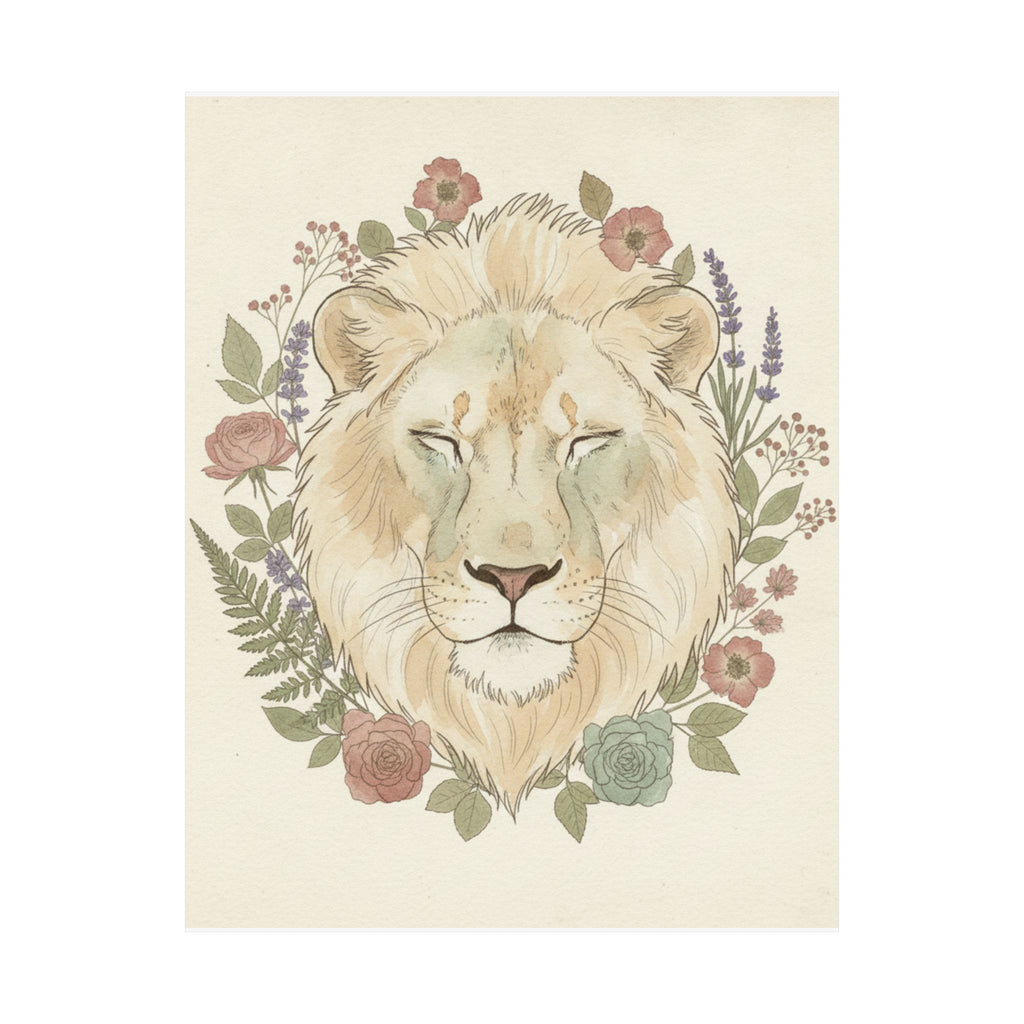 Botanical — Lion — Matte Poster