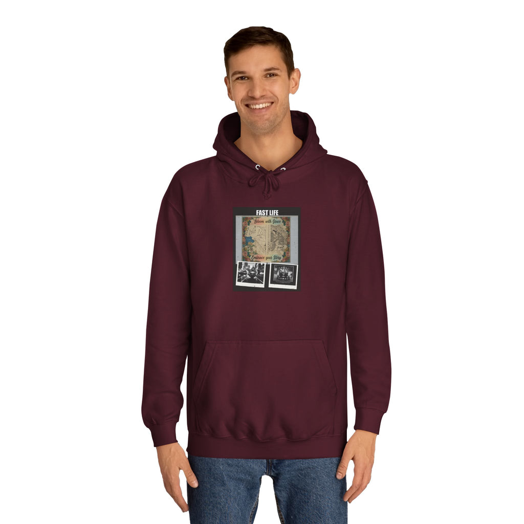 FAST LIFE Vintage Floral Collage Poster Hoodie