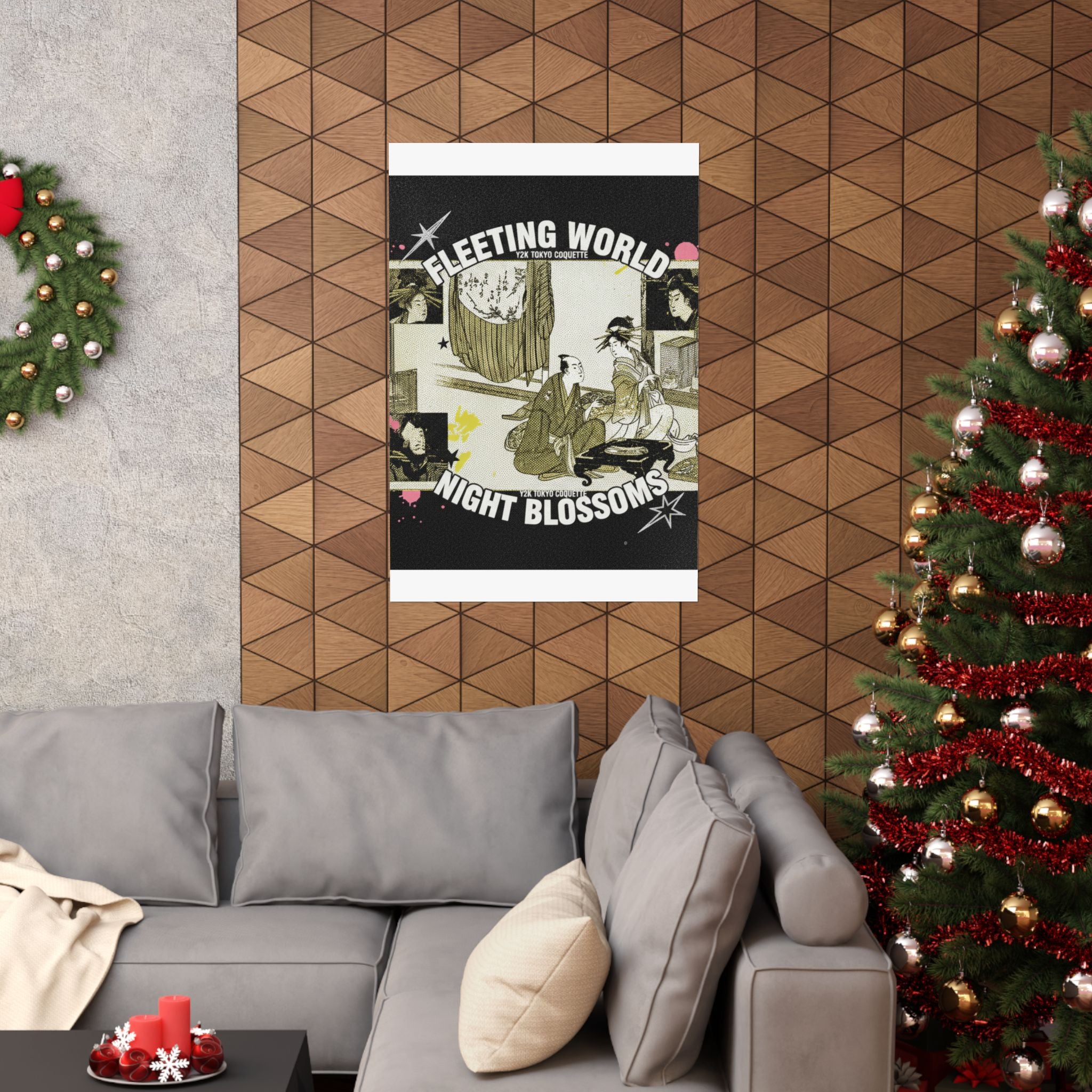 Streetwear Collage — Courtesan With Client Before A Tokonoma Alcove — Matte Poster