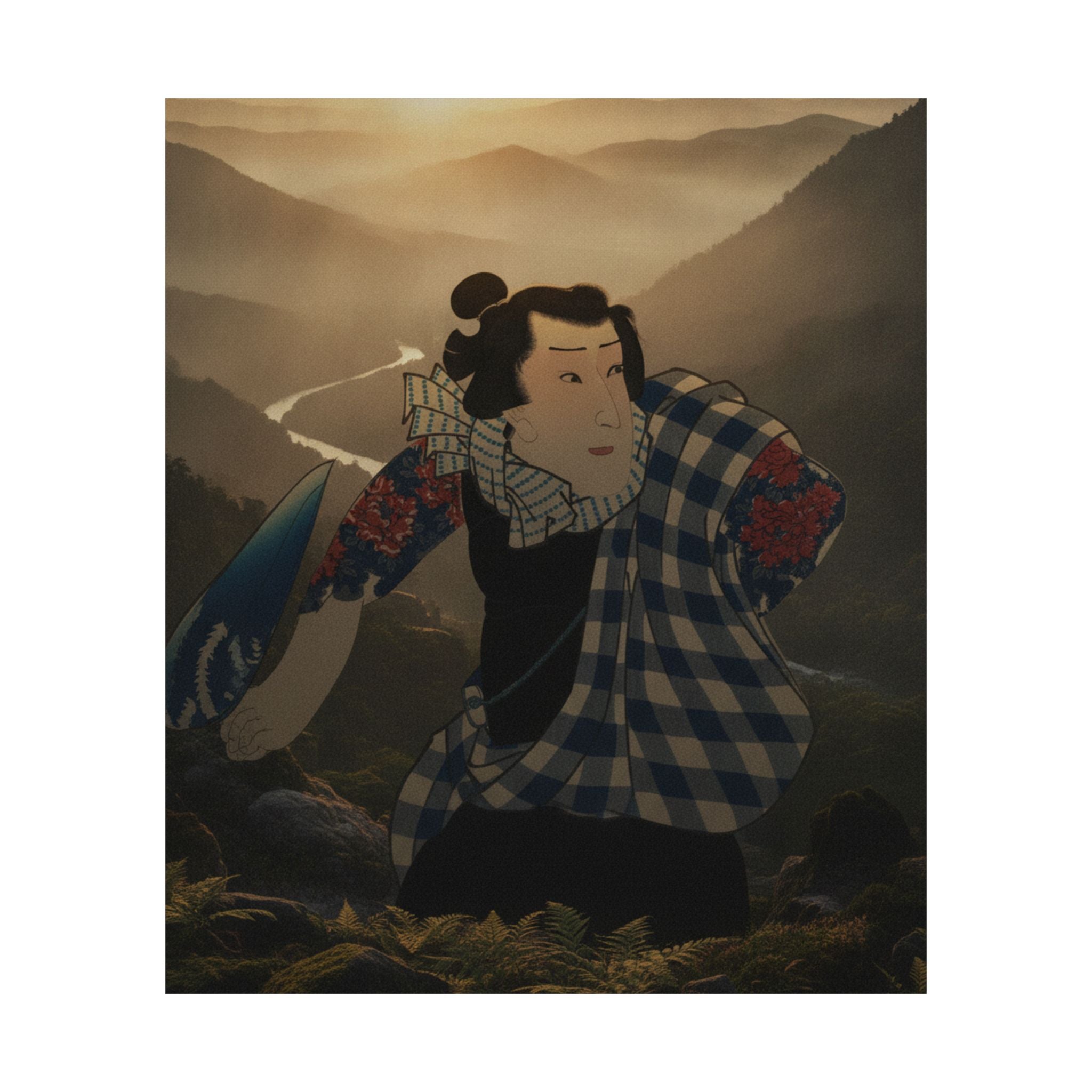 Scenic Nature — Ichimura Takenojō V As Yukanba Kozō Kichiza, From A Modern Water Margin (Kinsei  — Matte Poster