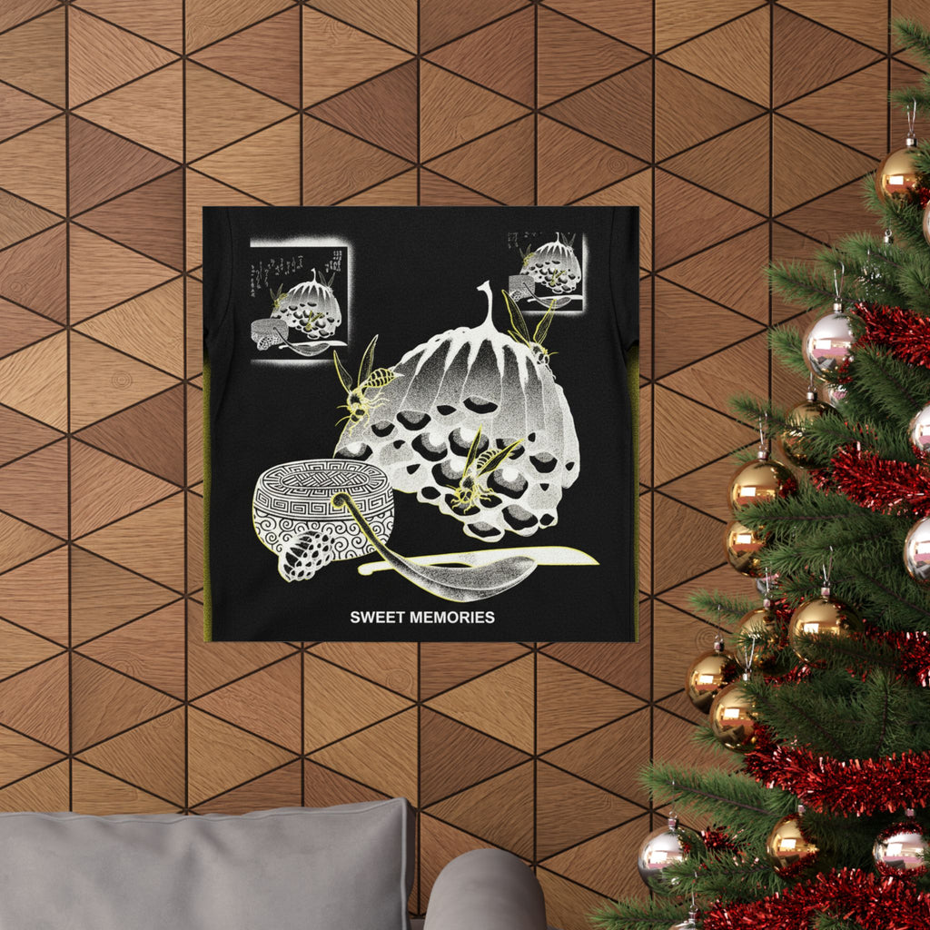 Streetwear Collage — Hives With Wasps, And A Box With A Spoon For Honey — Matte Poster