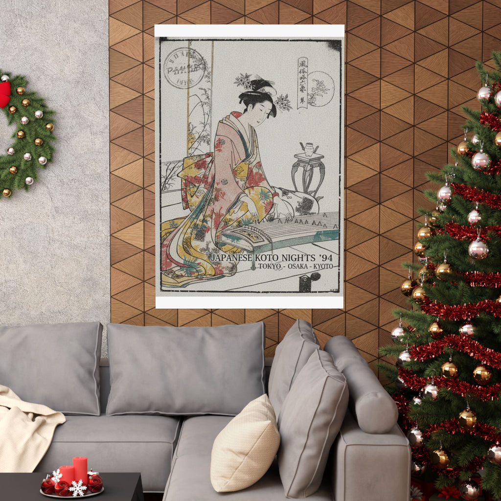 Vintage Bootleg — Young Lady Playing A Musical Instrument — Matte Poster