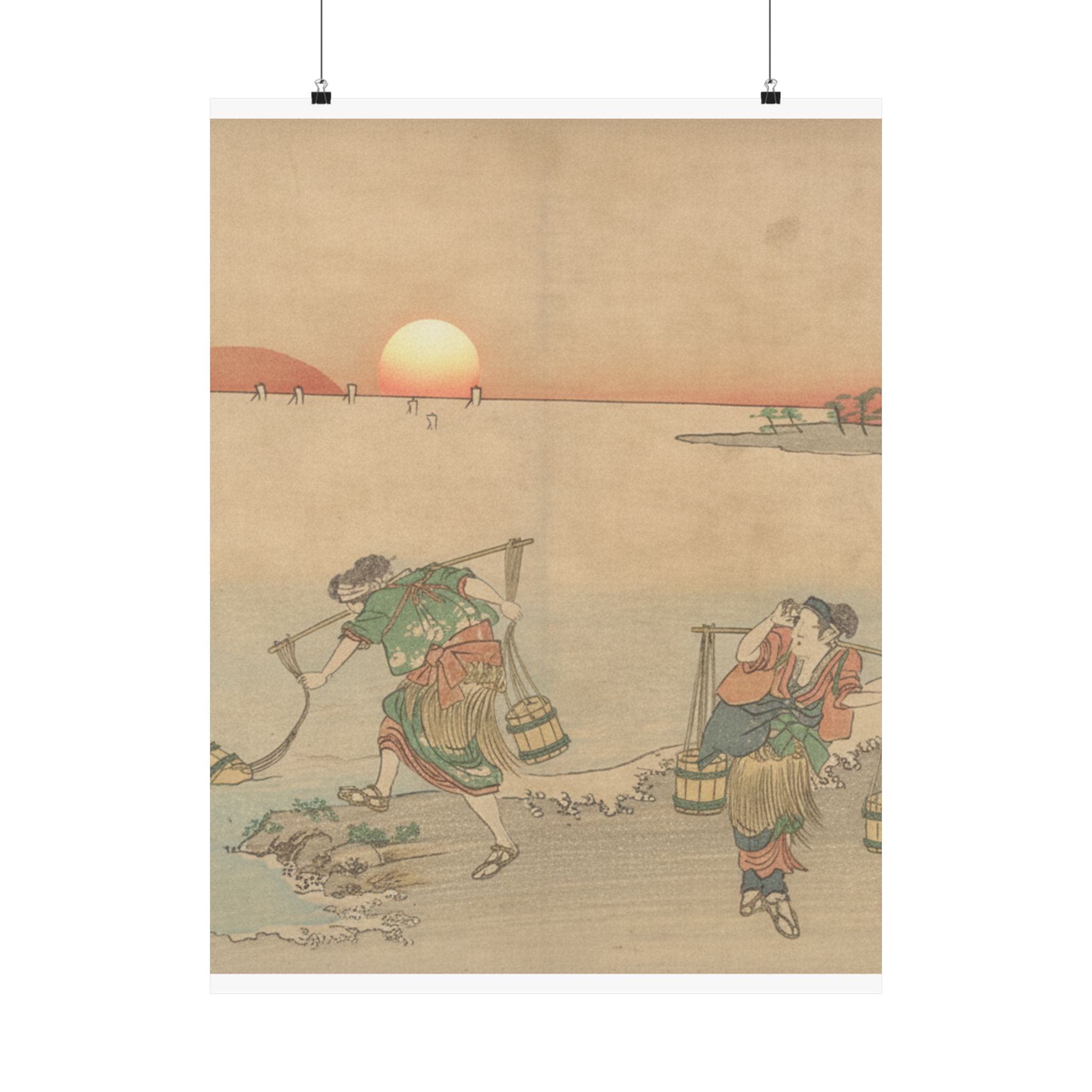 Scenic Nature — Three Water Carriers At The Shore — Matte Poster