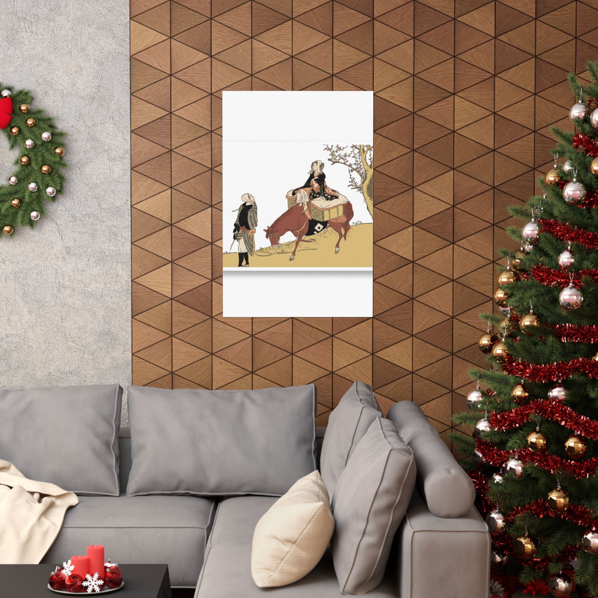 Ecommerce Main — Version Of Legend Of Michizane: Woman Riding Ox Which A Man Is Leading — Matte Poster