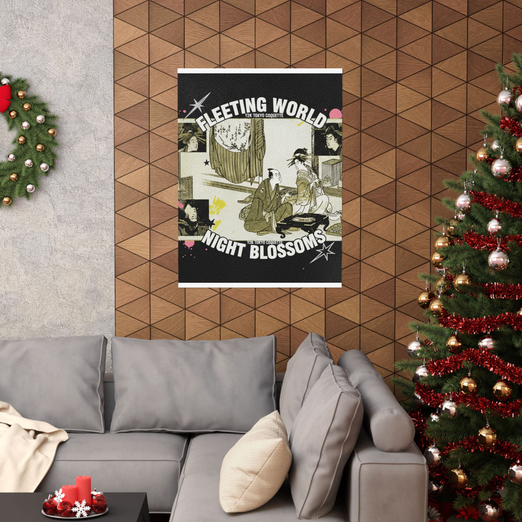 Streetwear Collage — Courtesan With Client Before A Tokonoma Alcove — Matte Poster