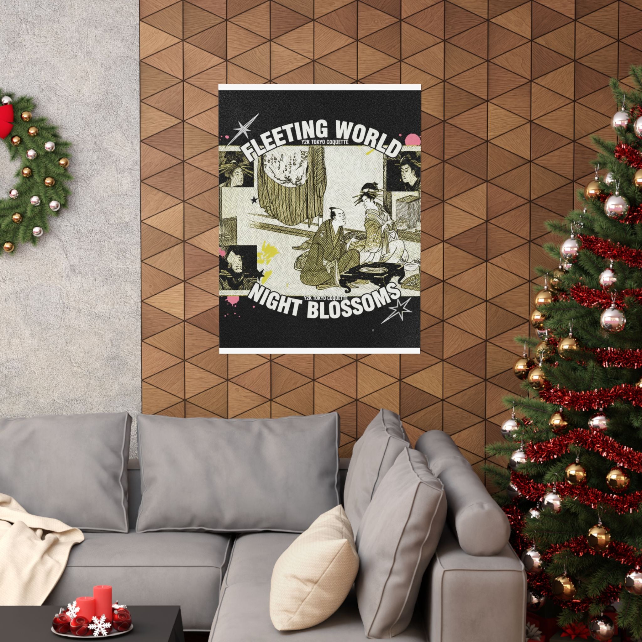 Streetwear Collage — Courtesan With Client Before A Tokonoma Alcove — Matte Poster