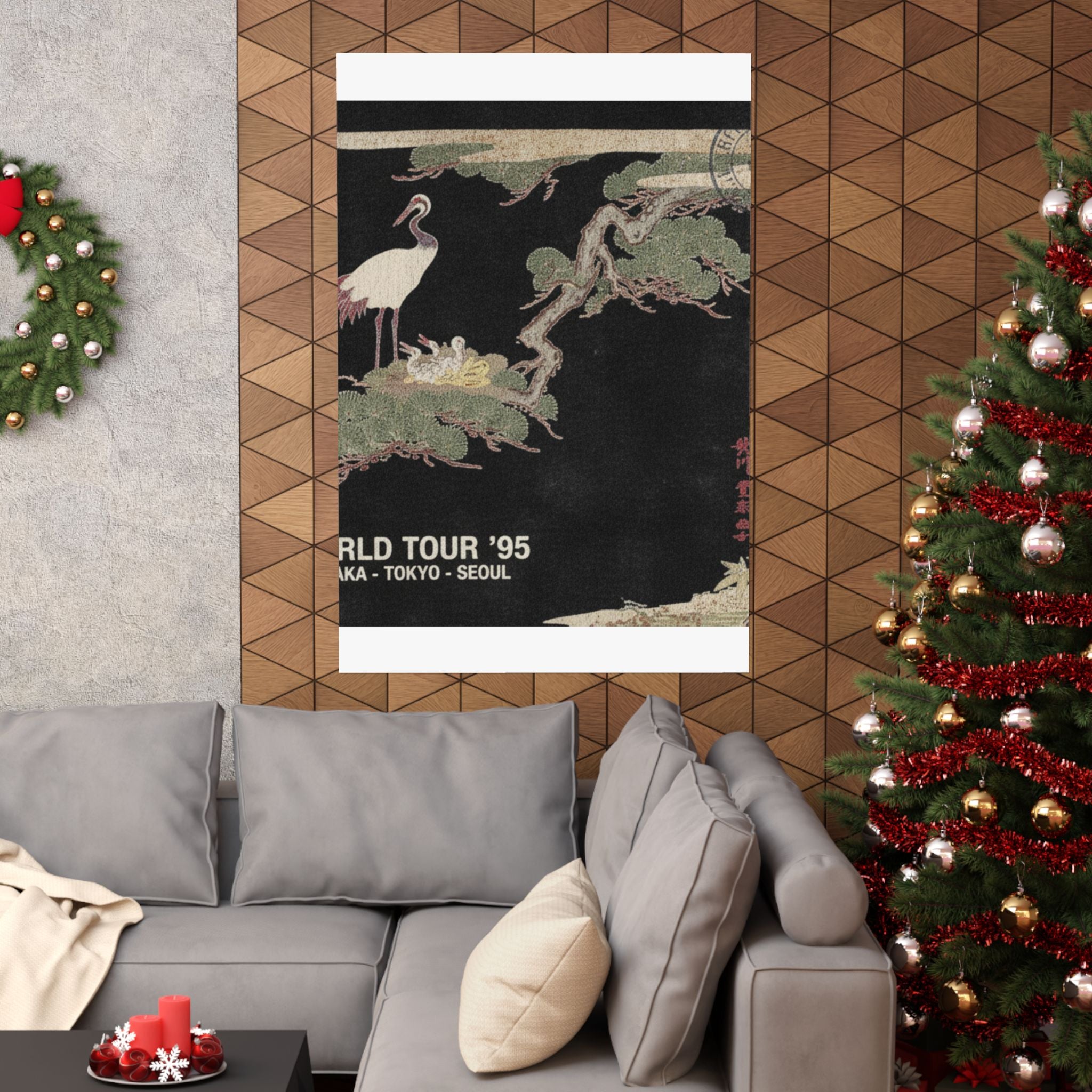 Vintage Bootleg — Crane And Their Young In Their Nest In The Branches Of A Pine-Tree — Matte Poster
