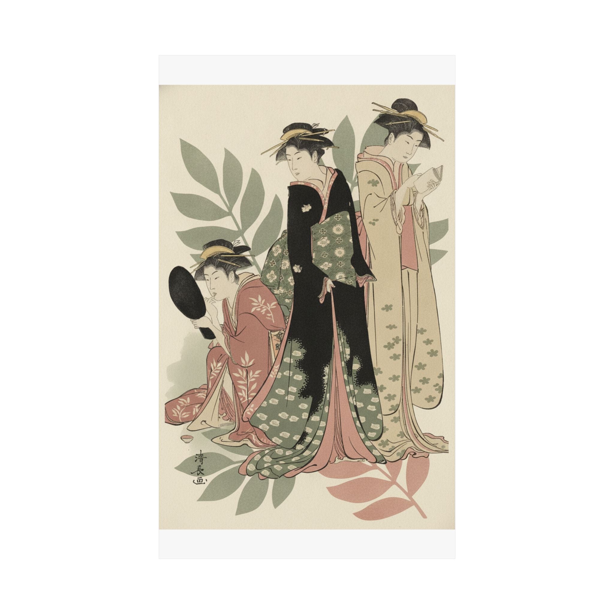 Botanical — Three Geishas Of Tachibana Street In Their Room — Matte Poster