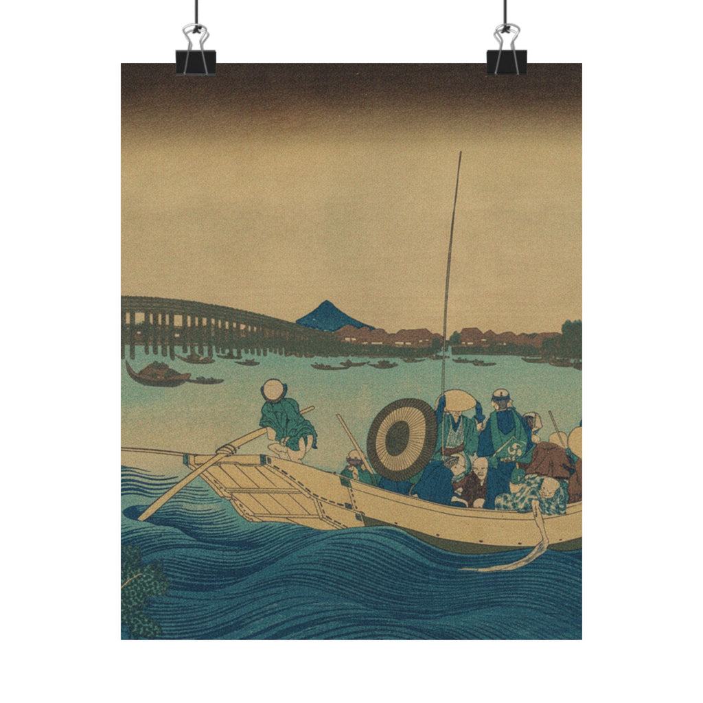 Cinematic — Viewing The Sunset Over Ryōgoku Bridge From The Onmayagashi Embankment (Onmayaga — Matte Poster