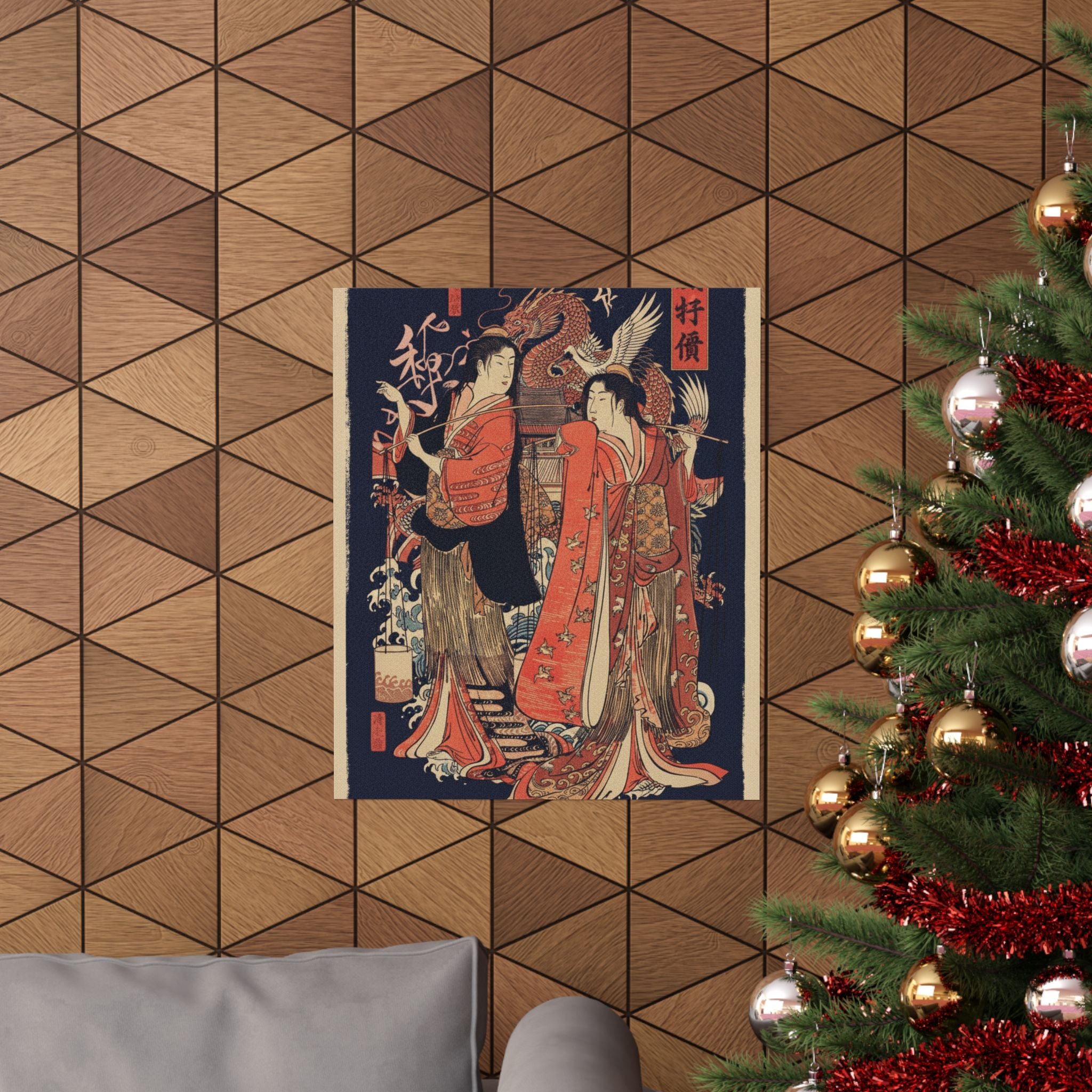 Japanese Street — The Dance Of The Beach Maidens From The Series Brocade Of The East — Matte Poster