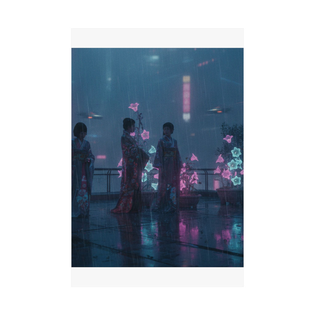 Neon Noir — Bellflowers (Asagao), From The Series Genji In Fashionable Modern Guise (Fūryū Y — Matte Poster