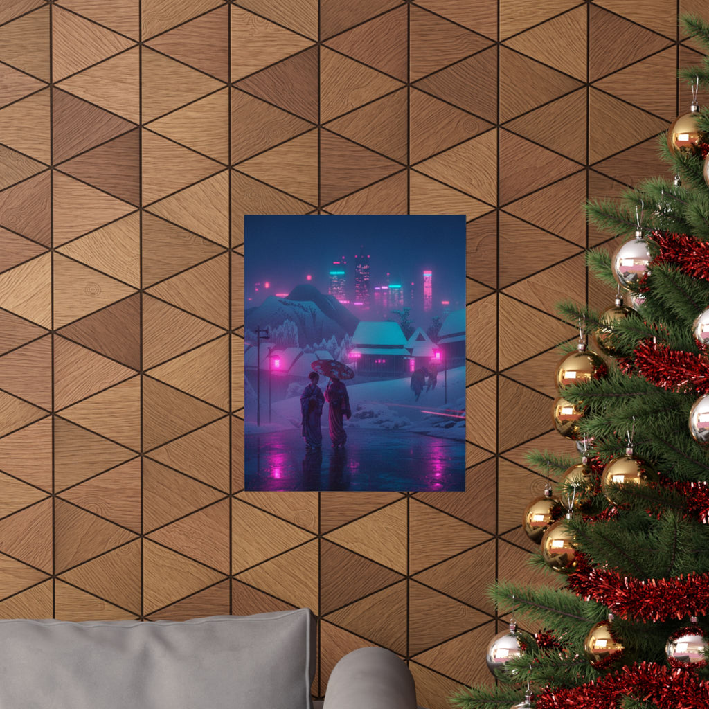 Neon Noir — Evening Snow — Matte Poster