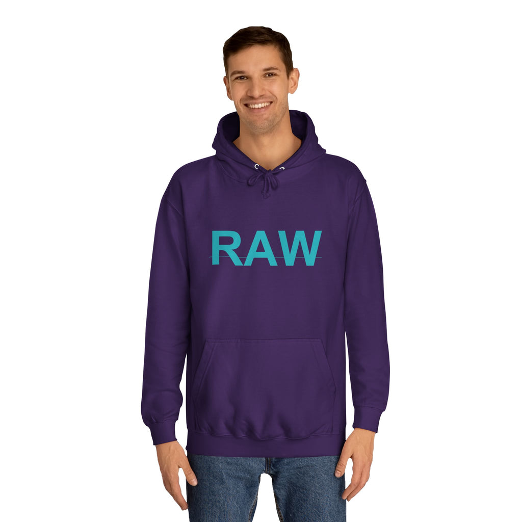 RAW Teal Capital Letter Minimalist Statement Hoodie
