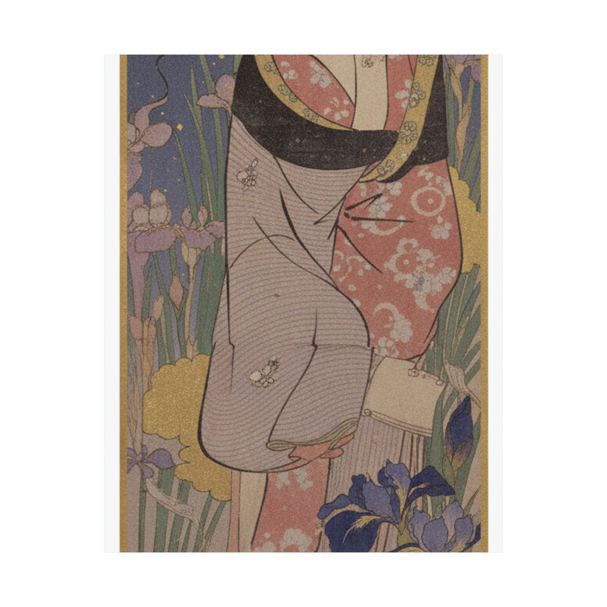 Celestial — Young Lady And Iris Garden — Matte Poster