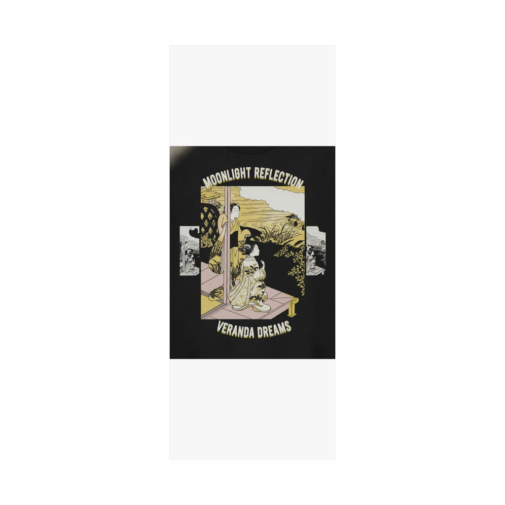 Streetwear Collage — Two Girls On A Veranda Beside A Stream With The Moon — Matte Poster