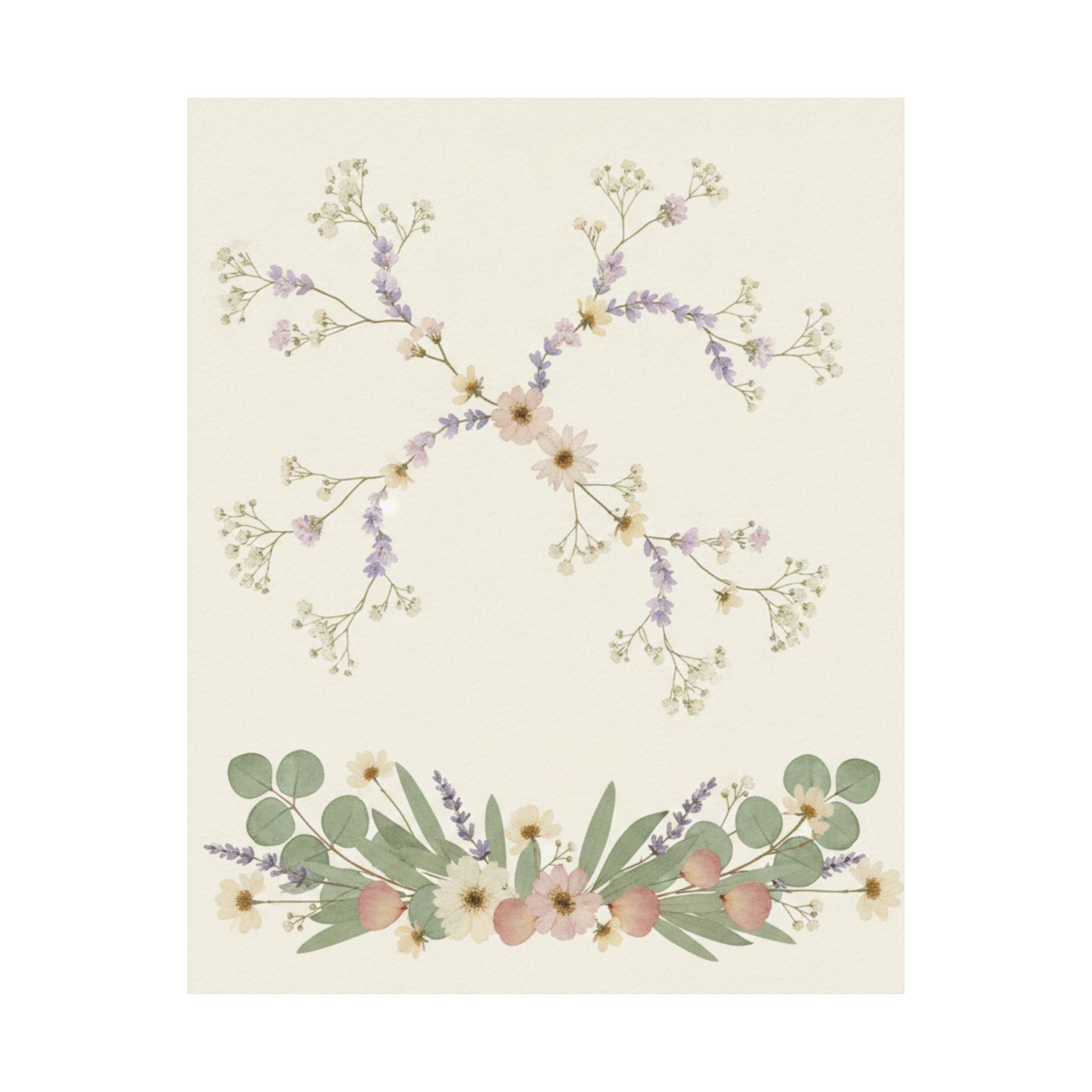 Pressed Lavender & Eucalyptus Garland Matte Poster