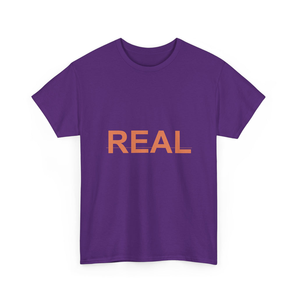 REAL Bold Burnt-Orange Minimal Typography Tee