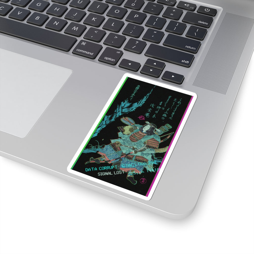 Glitch Culture — Female Warrior In Armor — Kiss-Cut Sticker