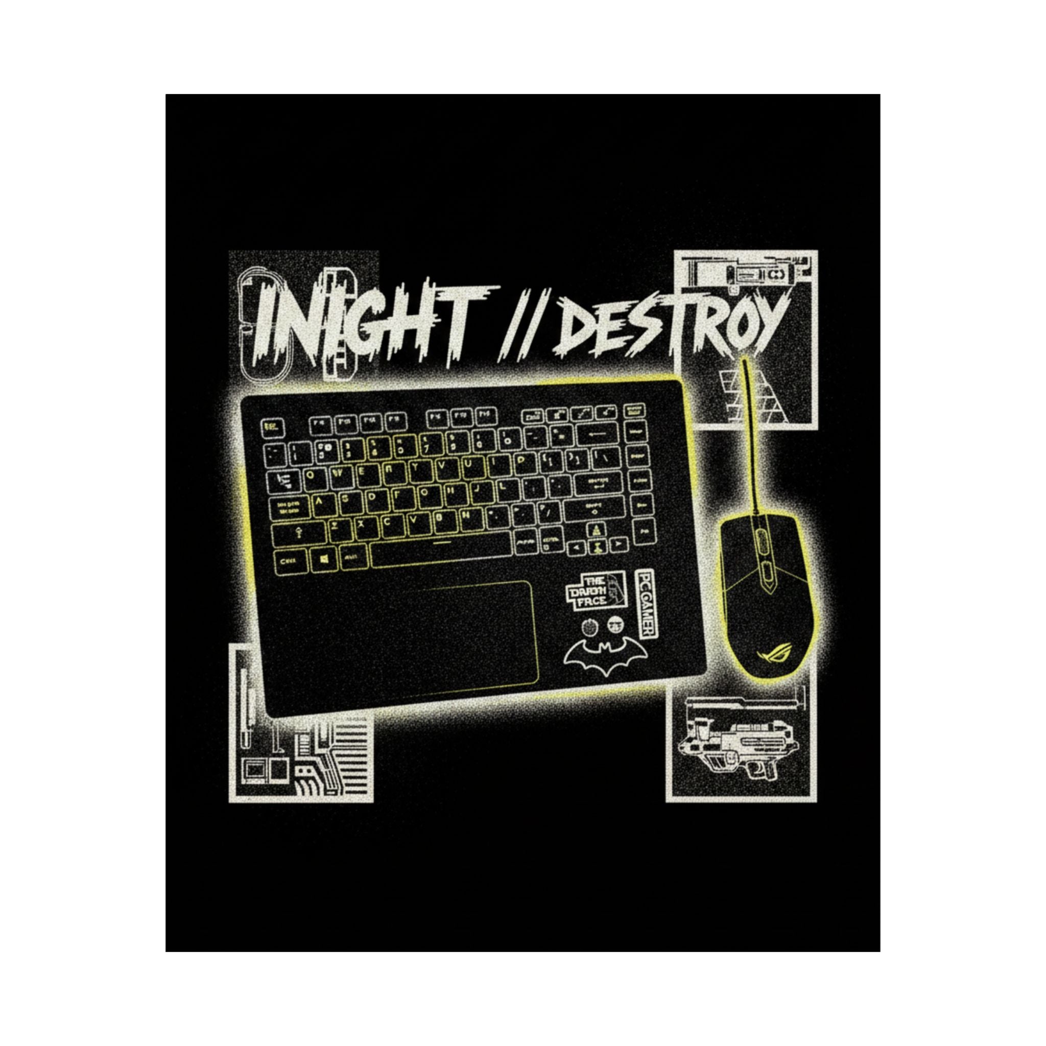 Streetwear Collage — Keyboard — Matte Poster